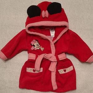 Disney Minnie Mouse pink terry hooded robe